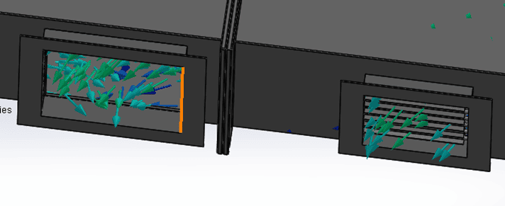 Velocity distribution at 12×12 inch diffuser